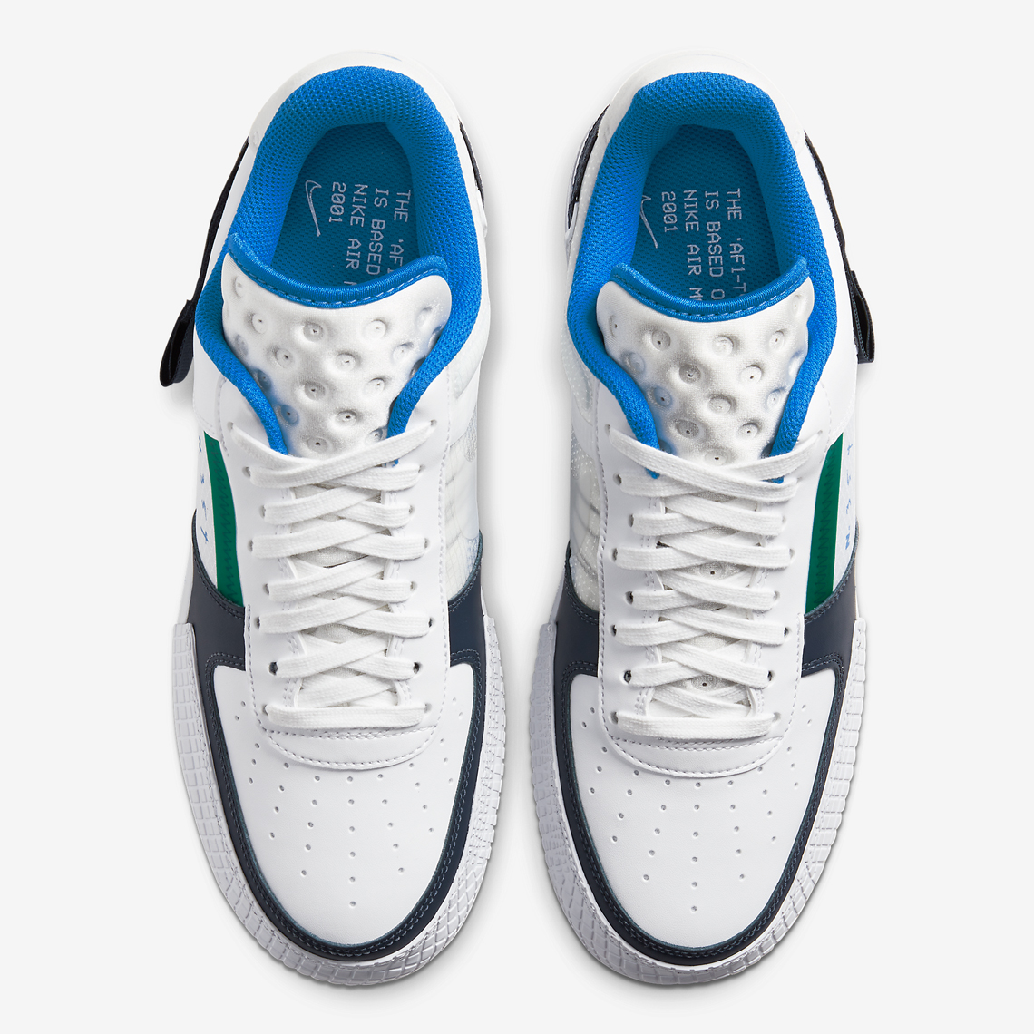 air force 1 type white green