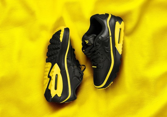 Official Images Of The UNDEFEATED x Nike Air Max 90 In Black/Opti Yellow