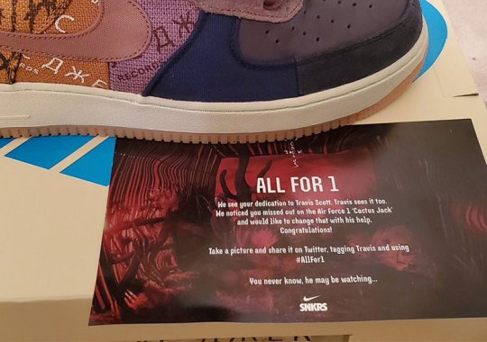 Nike Sends Free Air Force 1 “Cactus Jack” To SNKRS Users Who Took Ls
