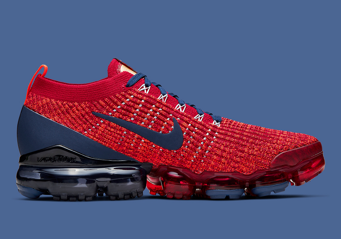 nike vapormax flyknit 3 red and blue