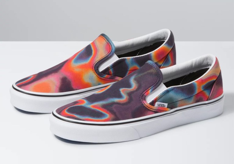 Vans Classic Slip-On Dark Aura Sneakers Men\'s 8.5 Women\'s 10 Multi Color NWT Vans Slip-On Dark Aura Multi & True White Skate Shoes | Zumiez main image 4