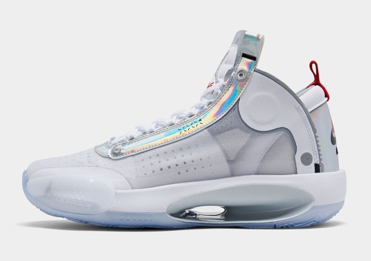 This Air Jordan 34 Adds A Color Spectrum Detail With Iridescent Accents