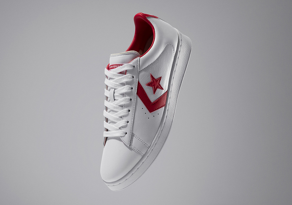 Converse Pro Leather Low White Red All Star