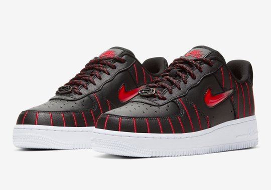 This Nike Air Force 1 Jewel Honors The Bulls Pinstripe Uniforms From 1997