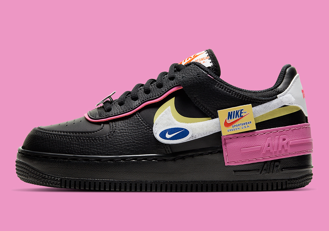 nike air force 1 black pink blue