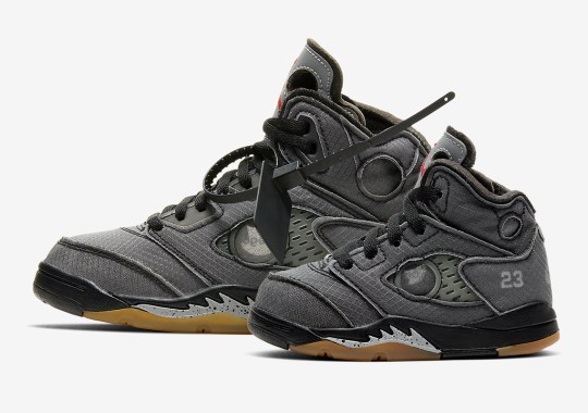 Off-White x Air Jordan 5 Releases In Pre-school And Toddler Sizes