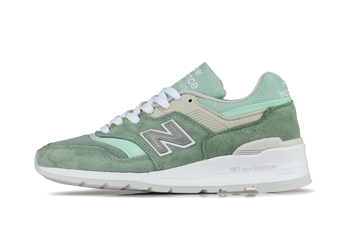 New Balance 997 Made In USA Mint Suede | SneakerNews.com
