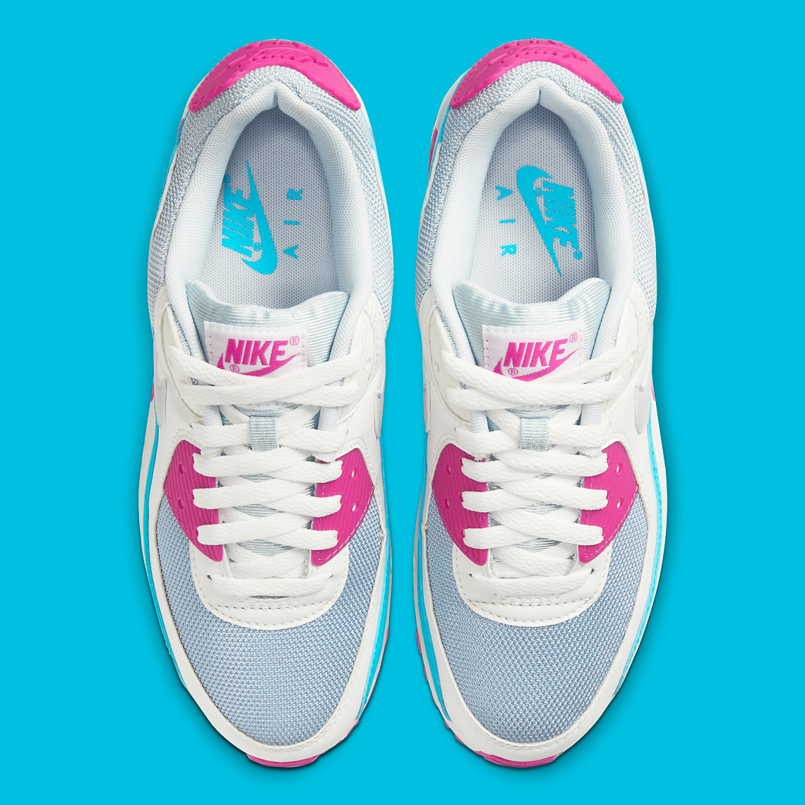 Nike Air Max 90 Vivid Pink Neon Blue CT1030-001 | SneakerNews.com