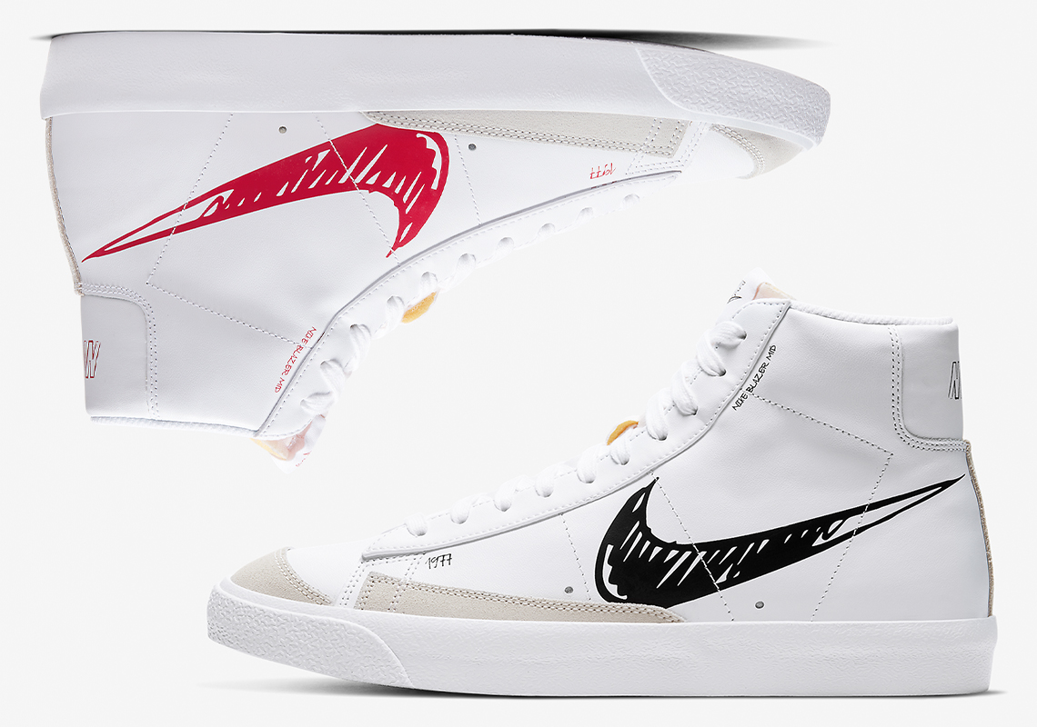 Nike Adds Scribbled Swooshes To The Blazer Mid '77