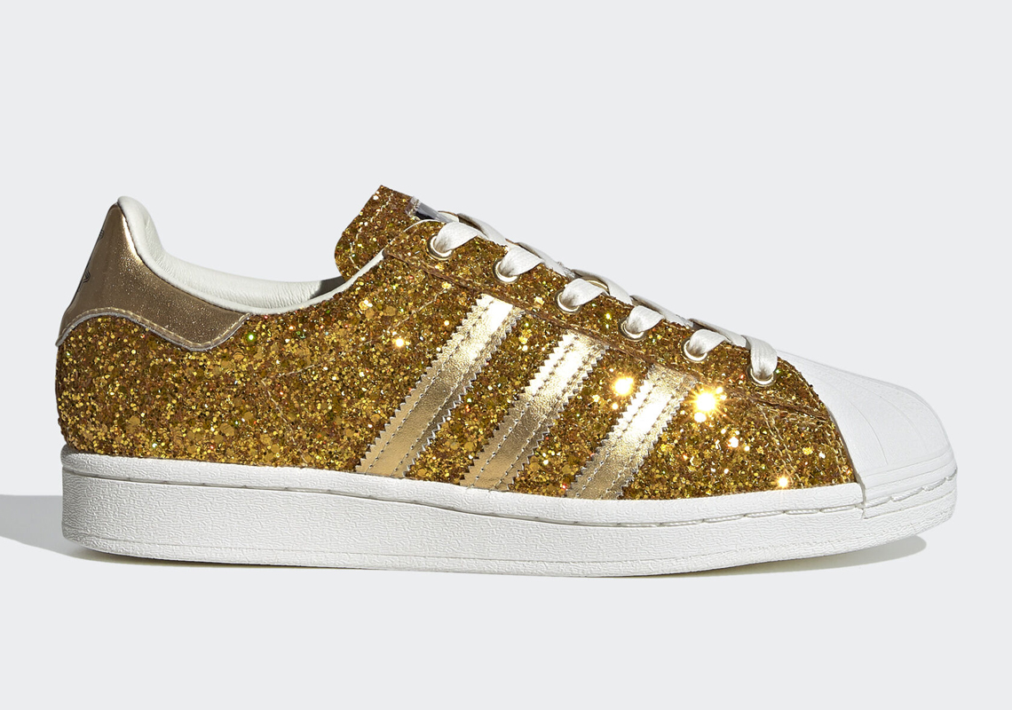 adidas gold stripe trainers