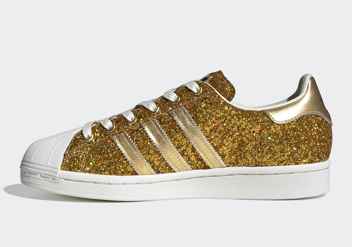 adidas superstar glitter gold