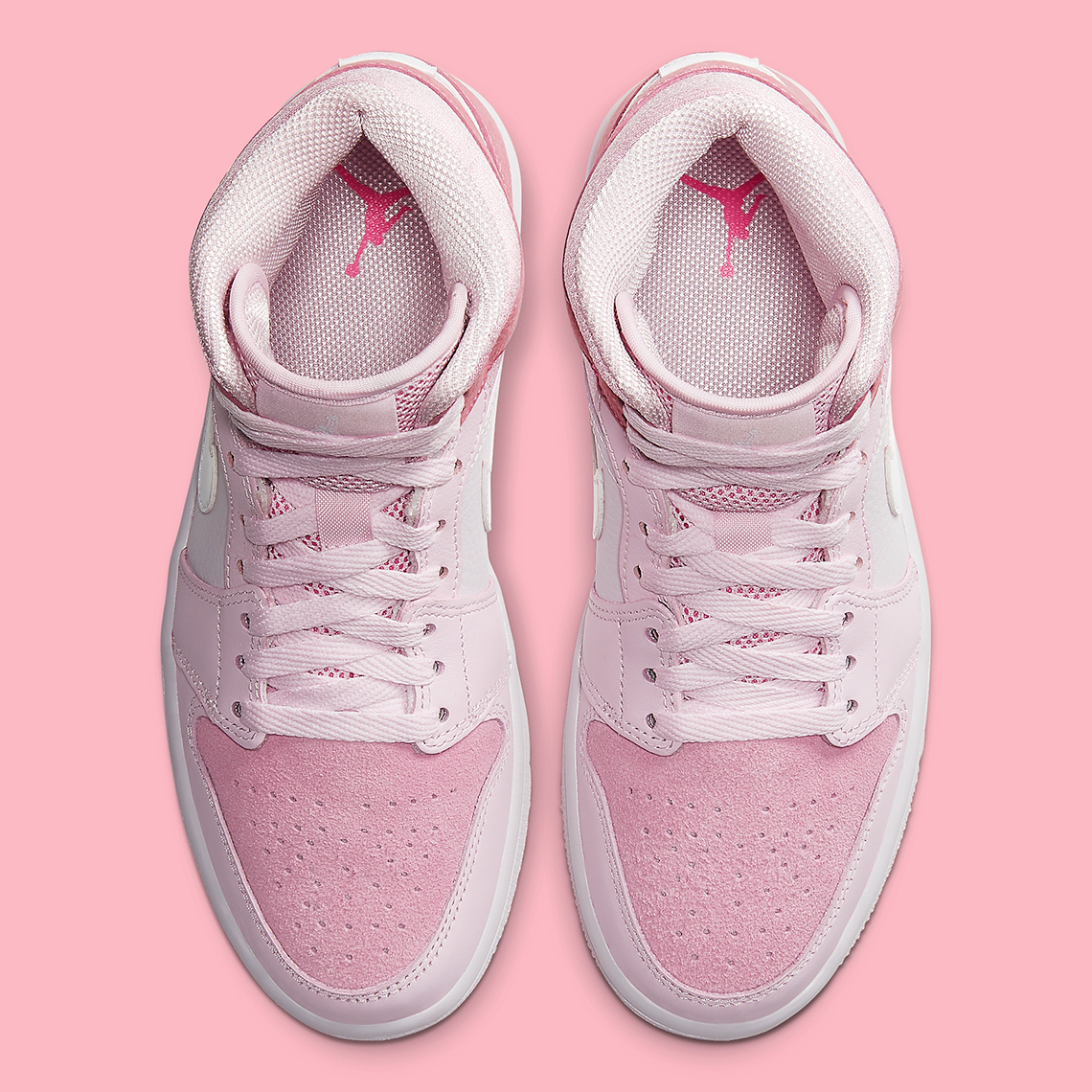 pink and white new jordans