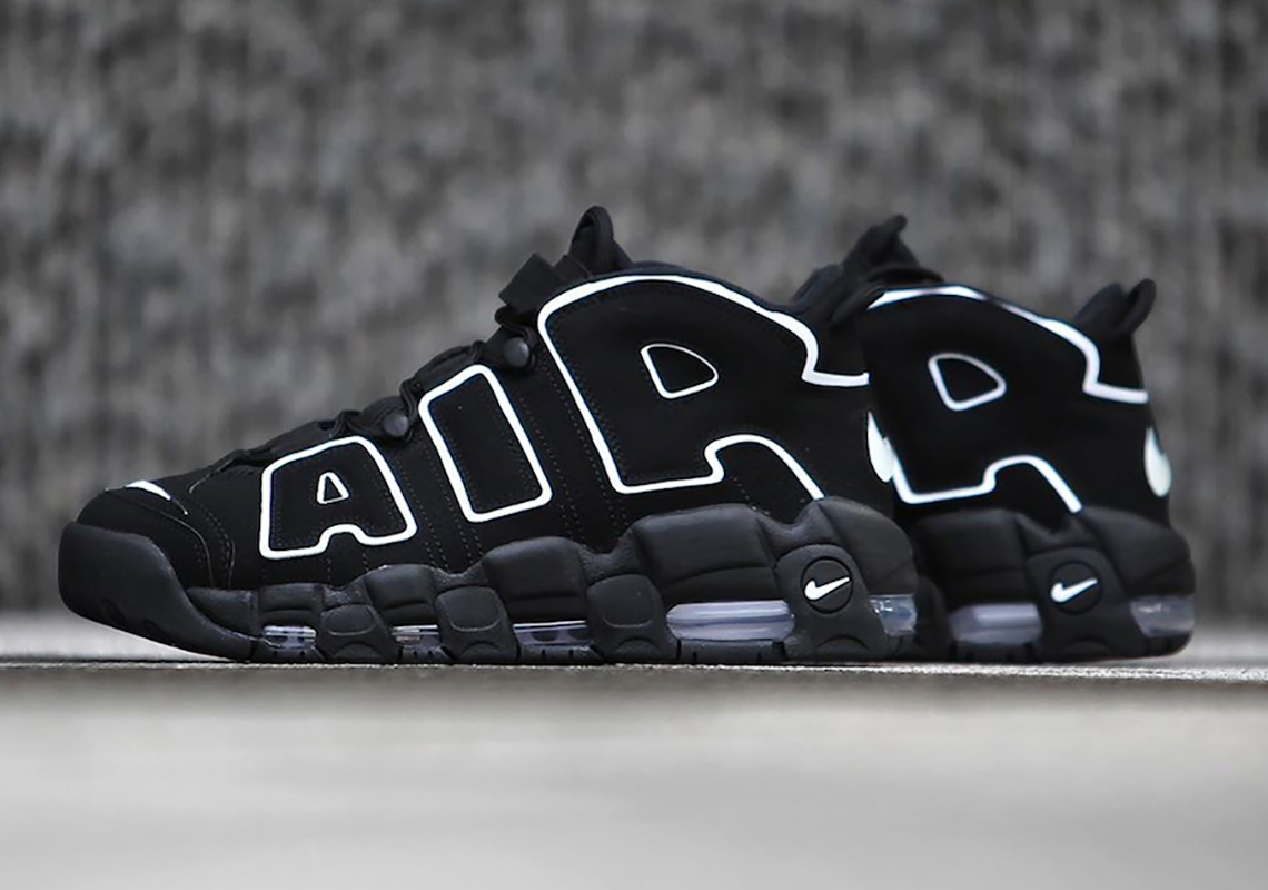 NIKE AIR MORE UPTEMPO BLACK/WHITE 2020 ON FEET 