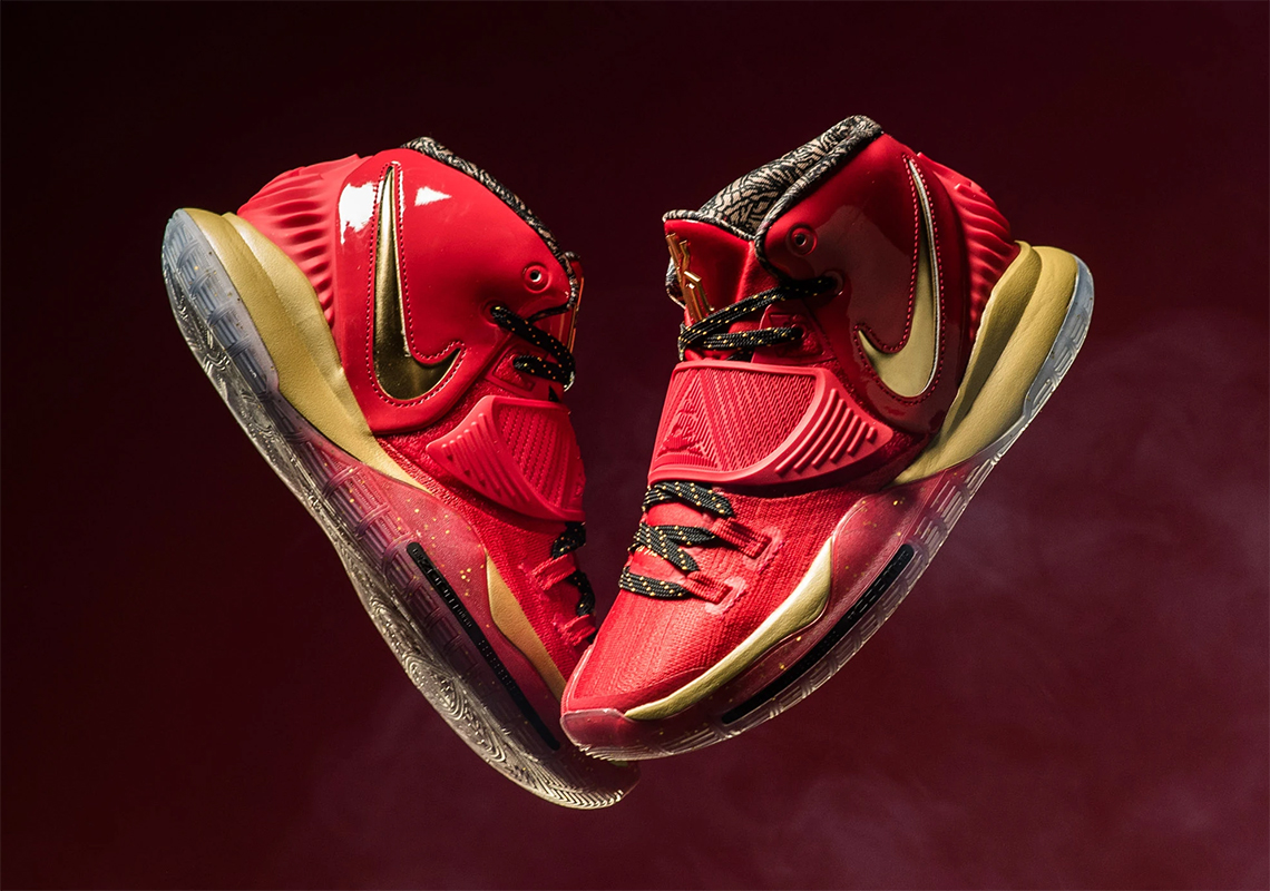 kyrie 5 red and gold