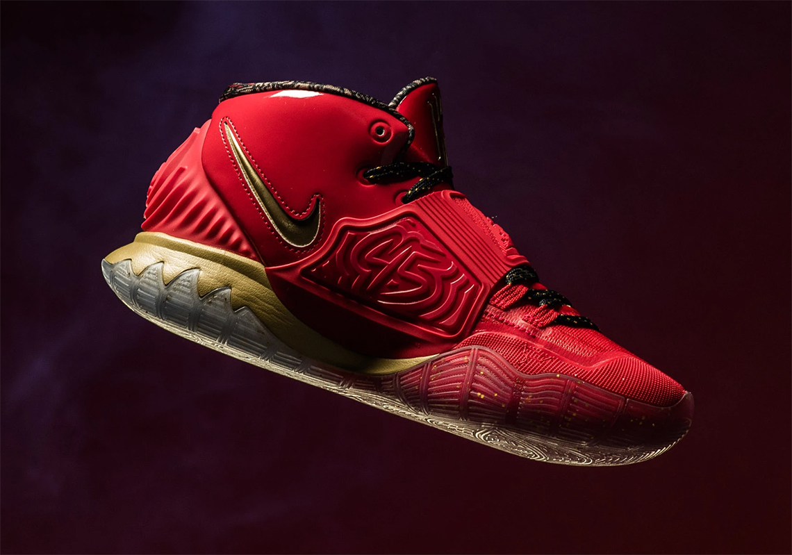kyrie 6 red and gold