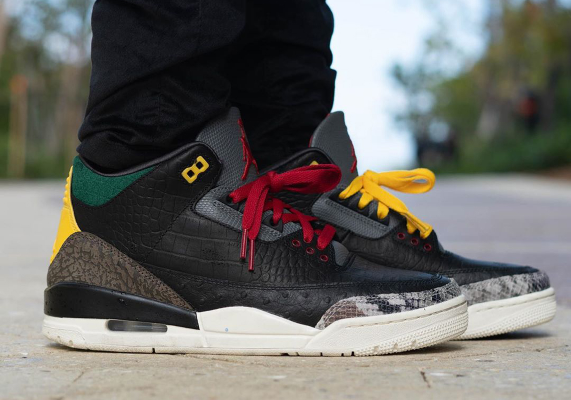 black and yellow jordan 3