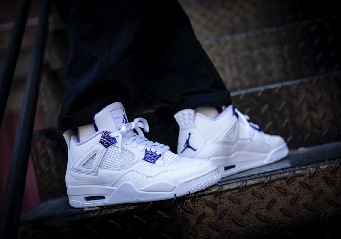 white 4s with purple