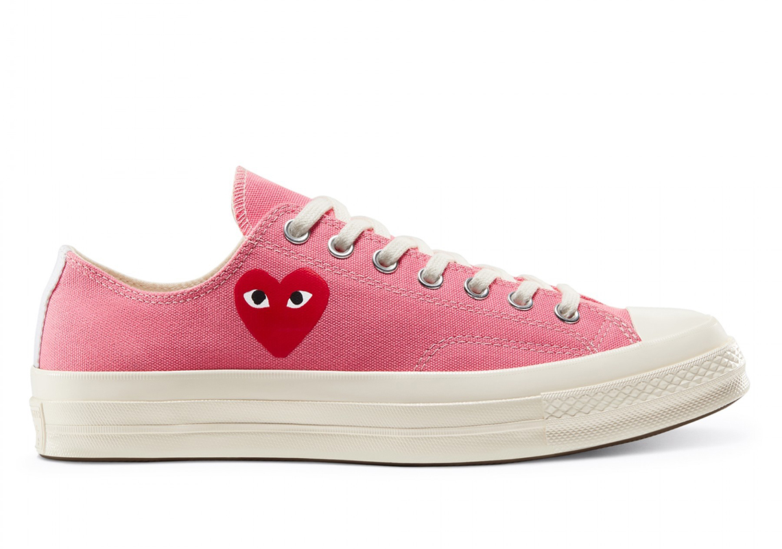 Cdg Play Converse Chuck 70 Low Pink 1
