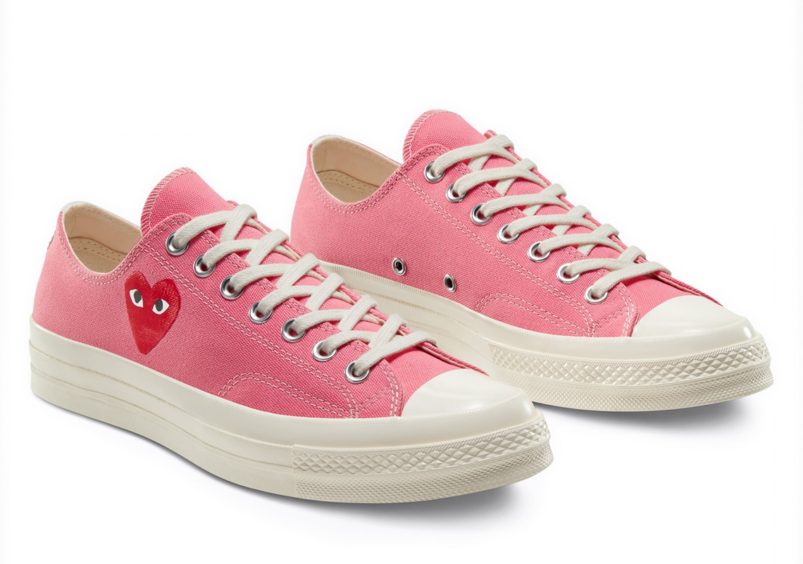 Cdg Play Converse Chuck 70 Low Pink 2
