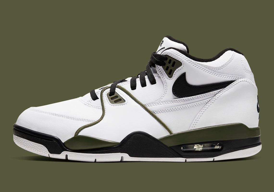 The Nike Air Flight '89 Cleans Up In Simple White/Black/Olive