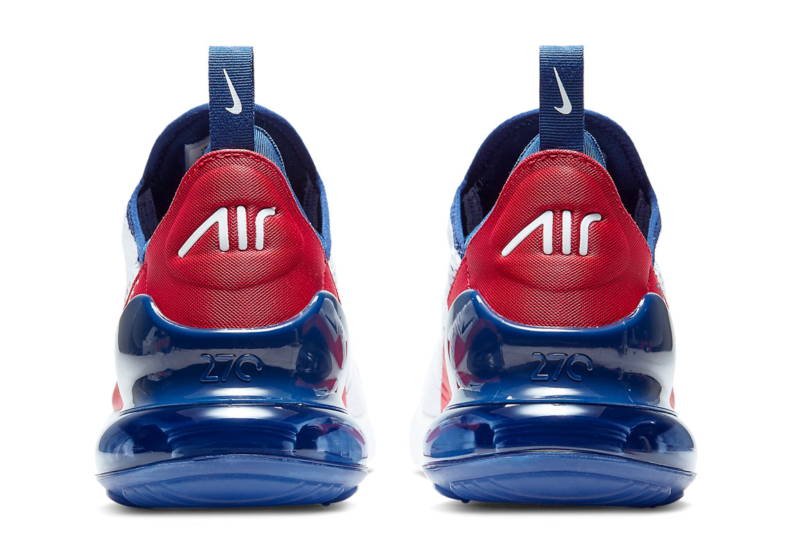 red white and blue air max 270s