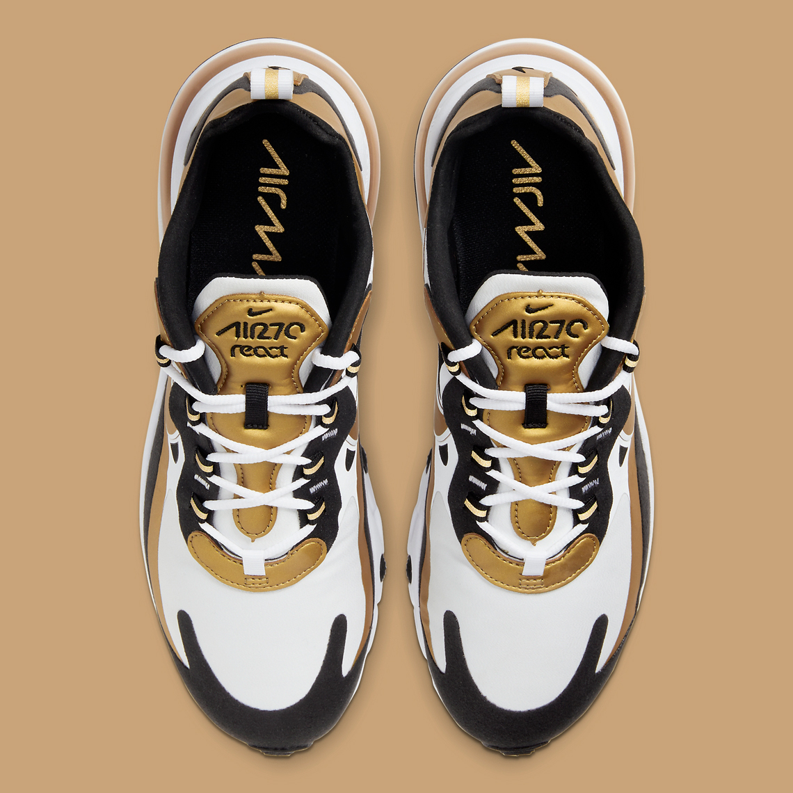 Nike Air Max 270 React Black Gold 