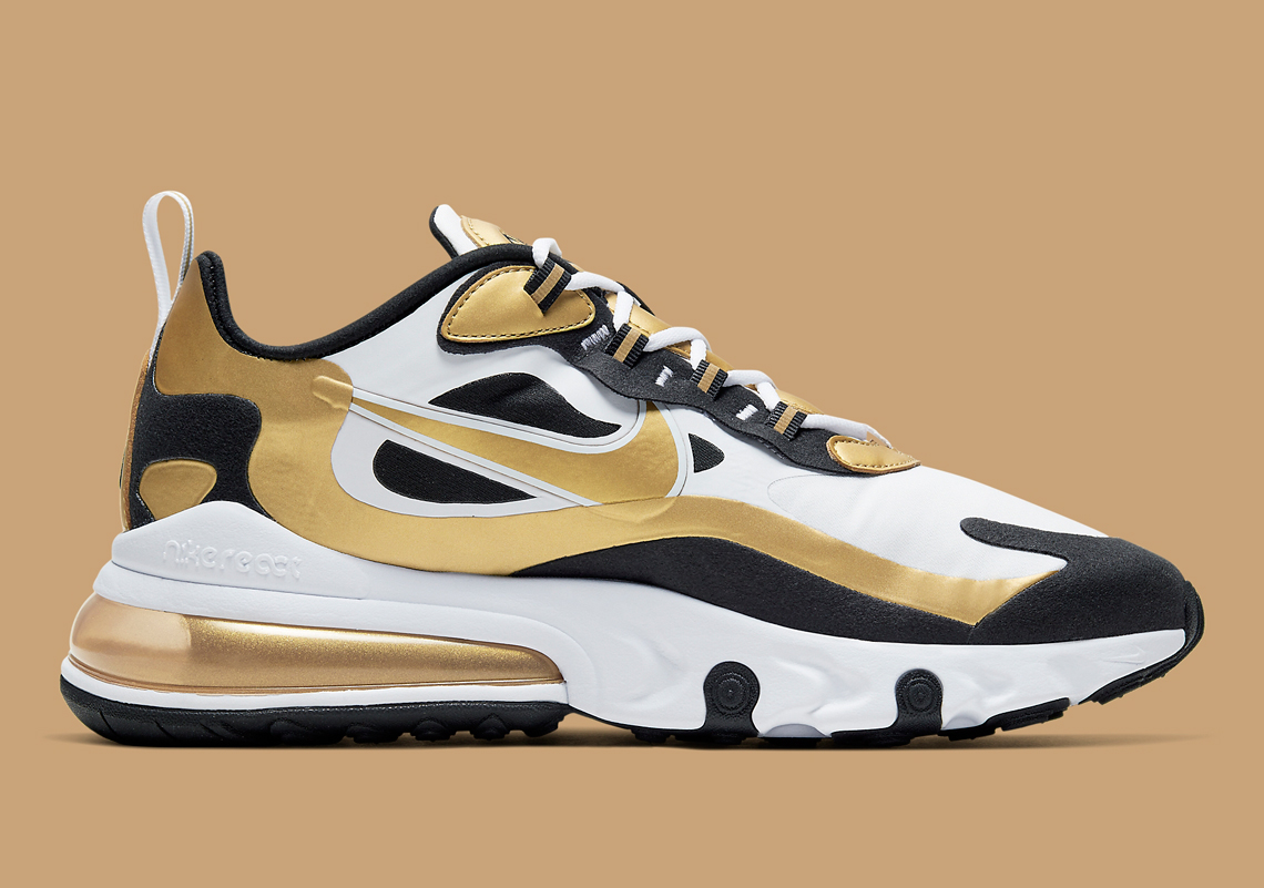 black and gold nike 270 react