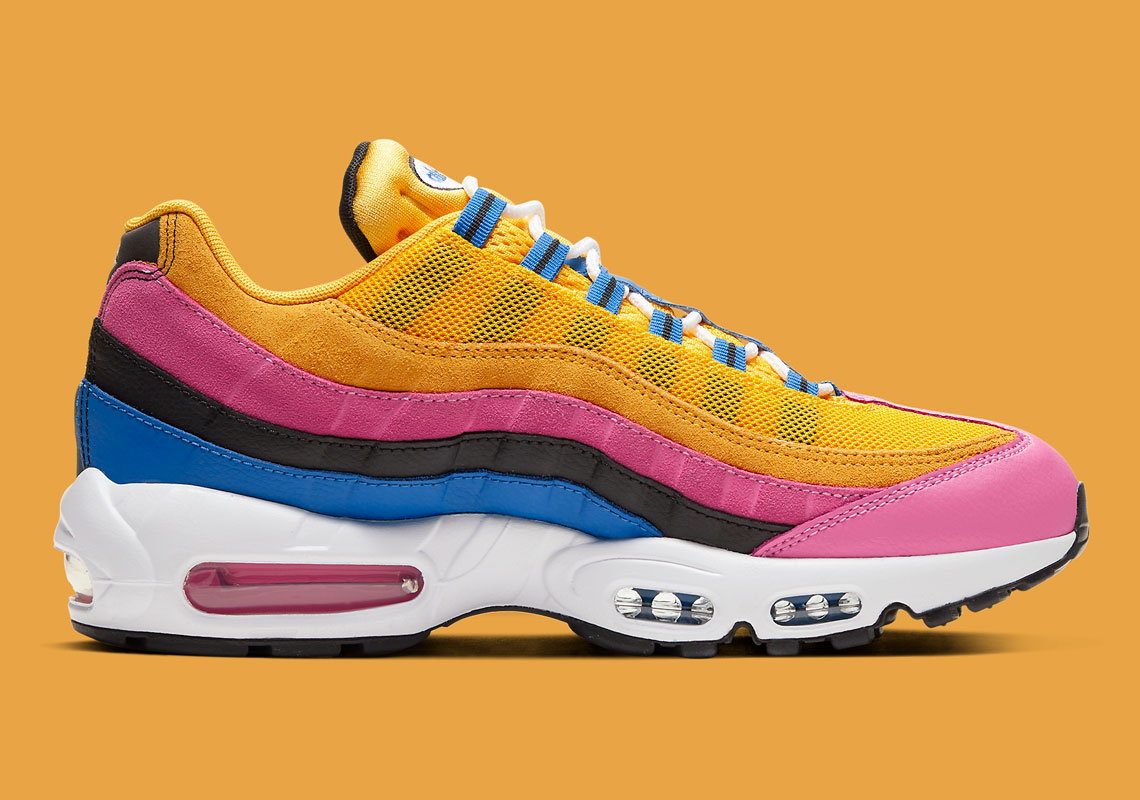 Yellow pink and sale blue air max