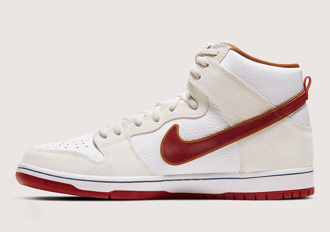 Nike SB Dunk High Sail Bright Crimson 