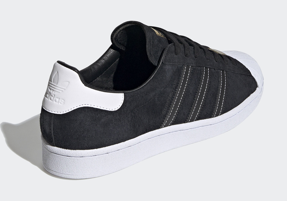 adidas superstar suede black and white