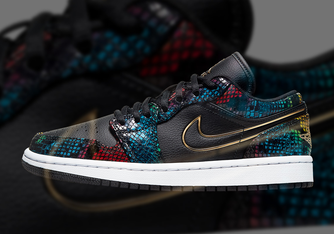 The Air Jordan 1 Low Gets Covered In Multi-Colored Snakeskin