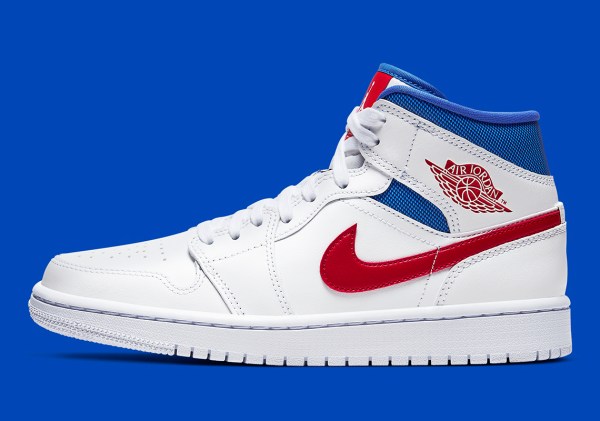 Air Jordan 1 Mid White Blue Red BQ6472-164 | SneakerNews.com