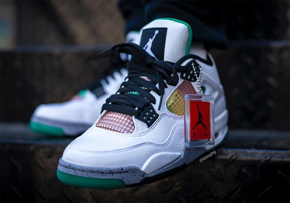 red white and green jordan 4