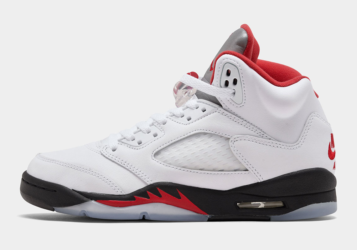 The Original Air Jordan 5 In Fire Red And Metallic Silver Is Arriving In Kids Sizes