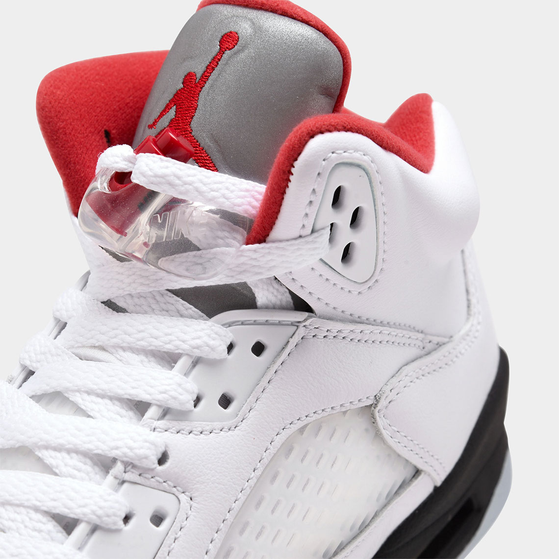 Air Jordan 5 Gs Big Kids White Fire Red Metallic Silver 440888 102 2