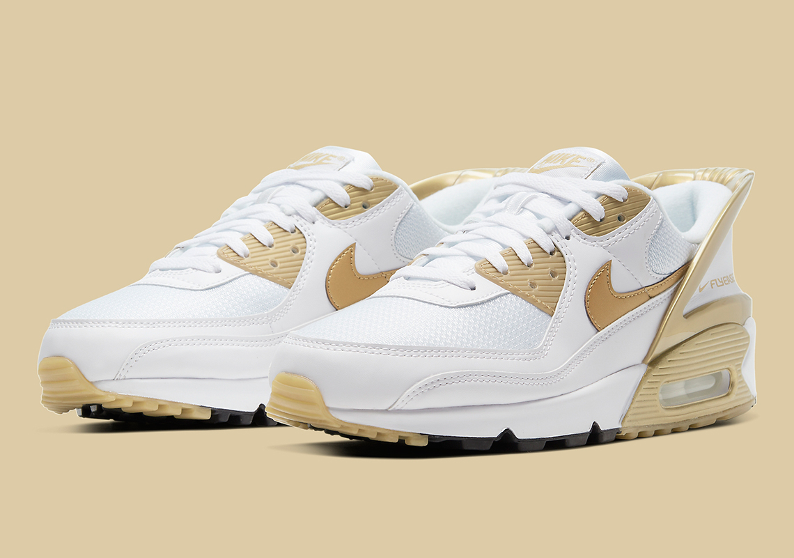 white and gold sneakers nike