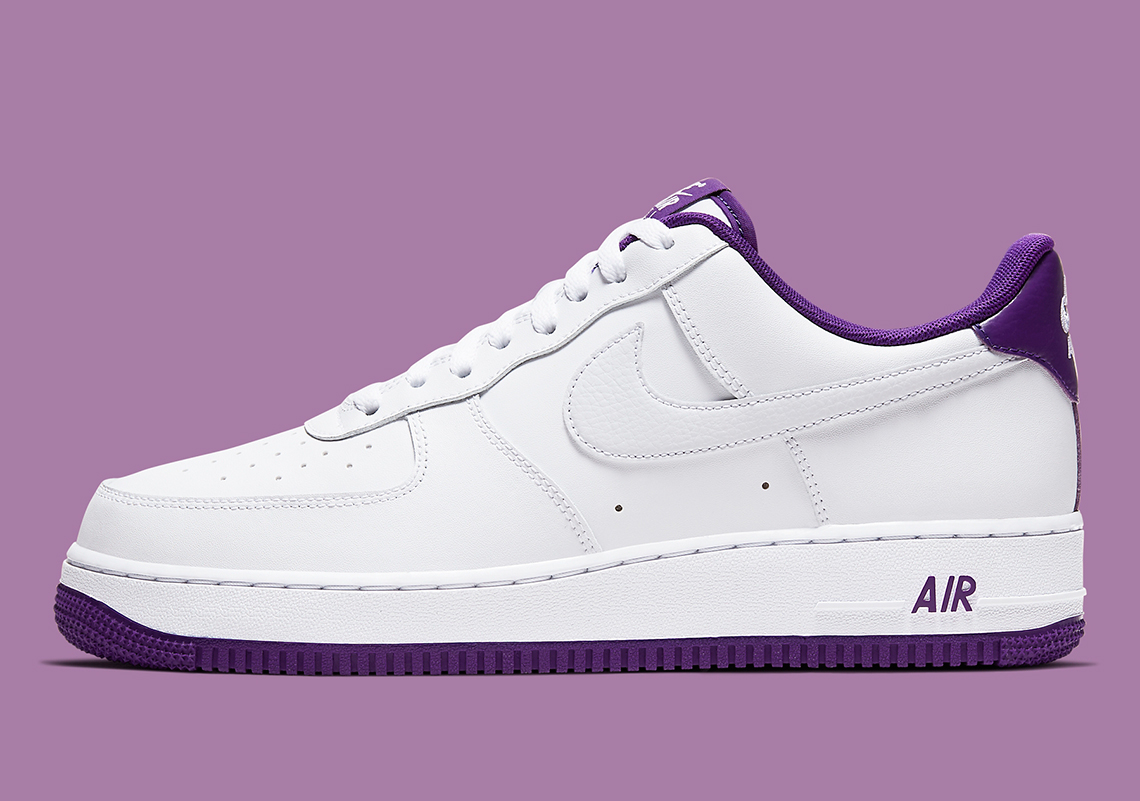 purple white air force ones