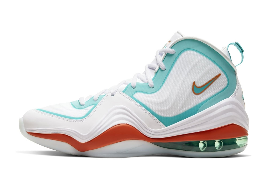 Nike Air Penny 5 White Teal Orange Dolphins 2020 6