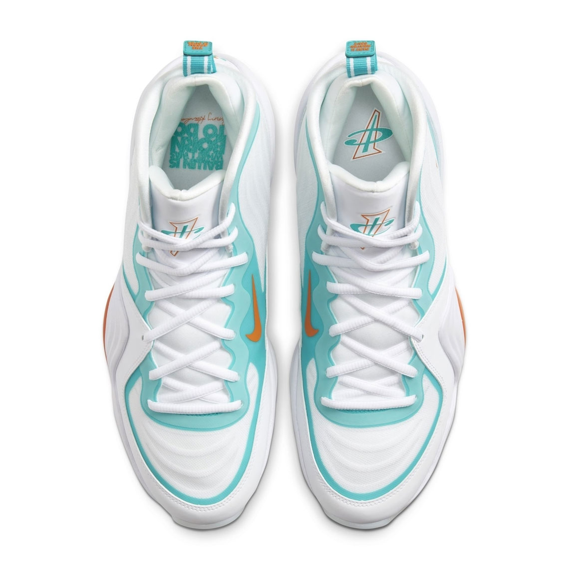 Nike Air Penny 5 White Teal Orange Dolphins 2020 7