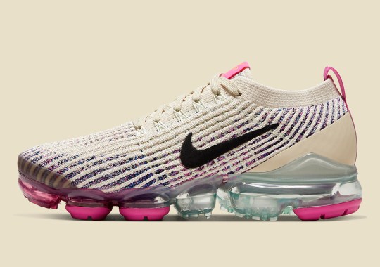 The Nike Vapormax Flyknit 3 Adds Fossil-Toned Knits And Pink Flash Accents