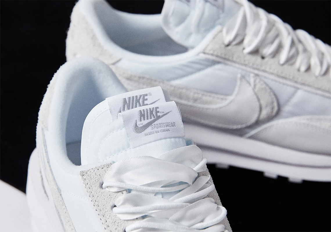 nike sacai ldwaffle white nylon