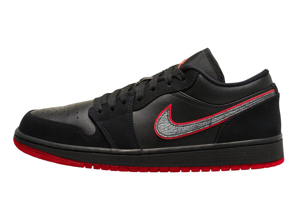 The Air Jordan 1 Low "Bred" Emerges With Textured Swooshes