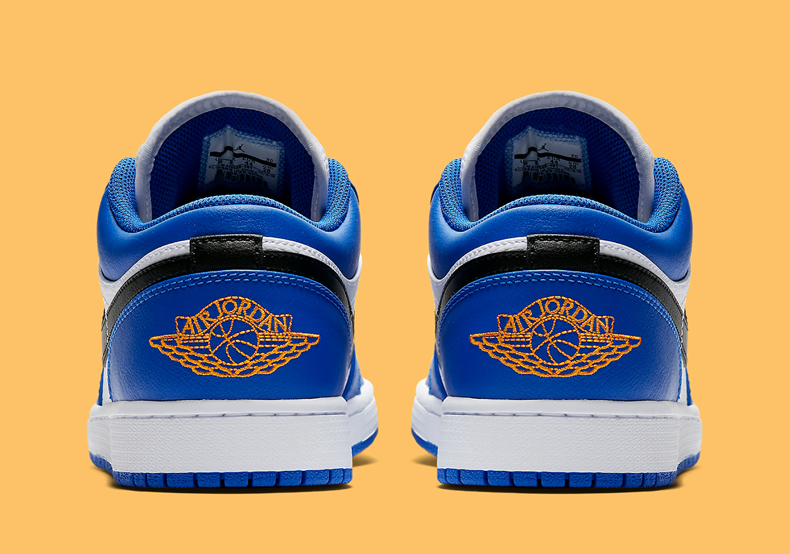 blue and orange jordan 1 low