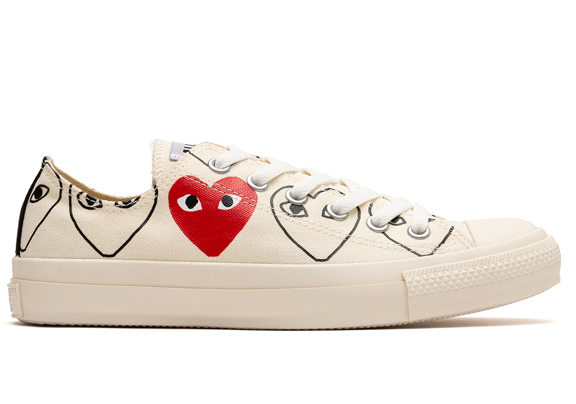 beige cdg converse