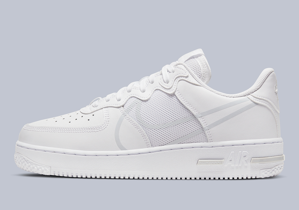 air force 1 react white pure platinum