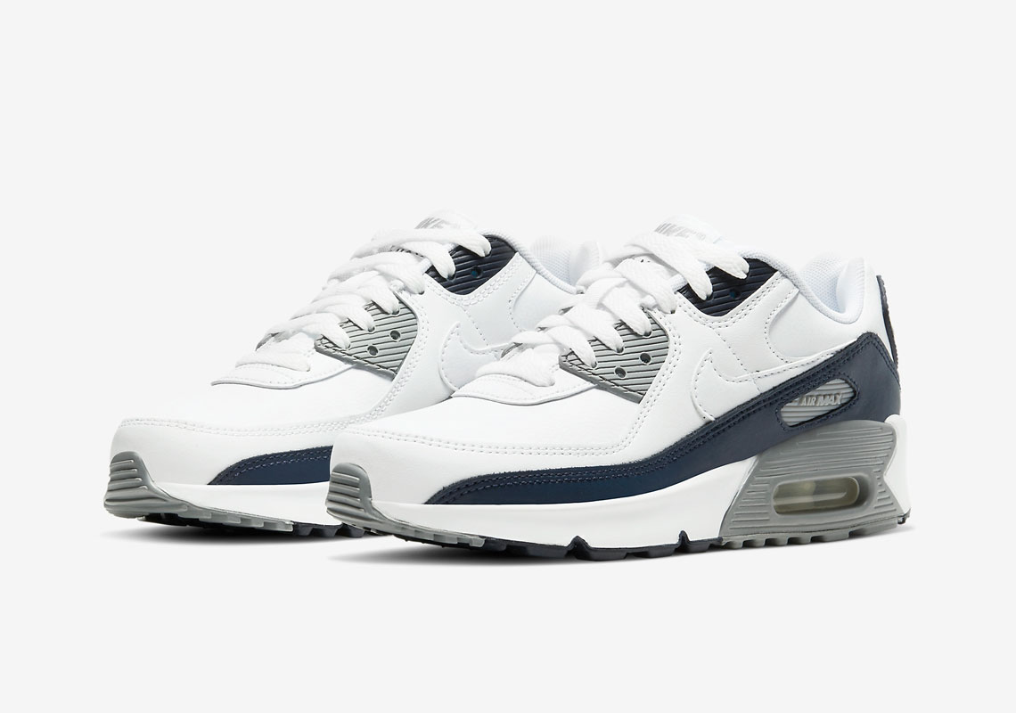 nike air max 90 white & particle grey