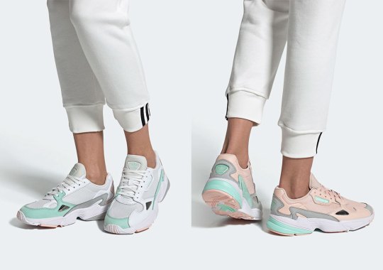 The adidas Infant Falcon Is Back In An “Icey Pink” And “Clear Mint” Blend