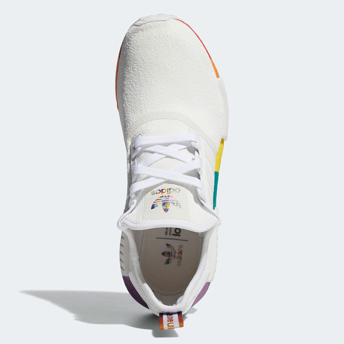adidas with rainbow bottom