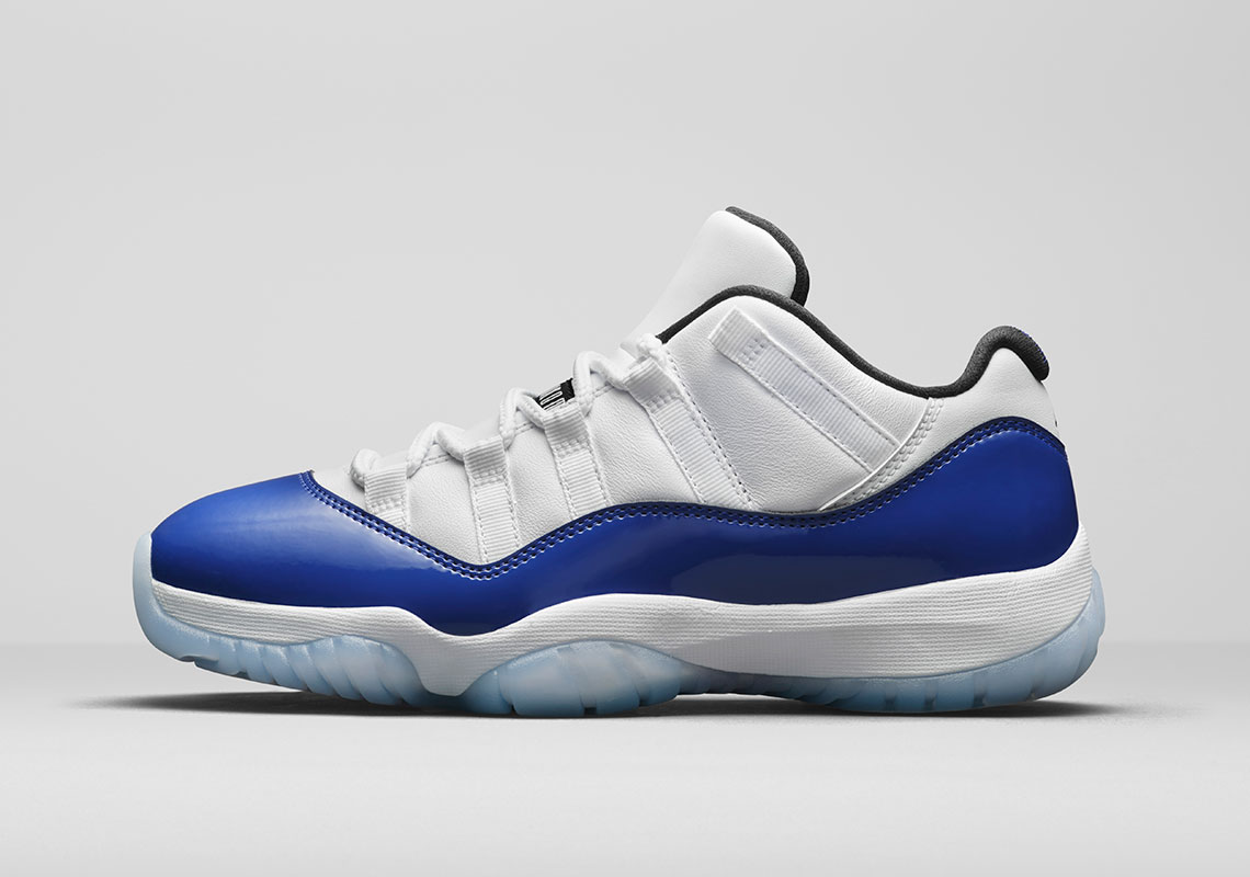 blue and white jordans 11 low