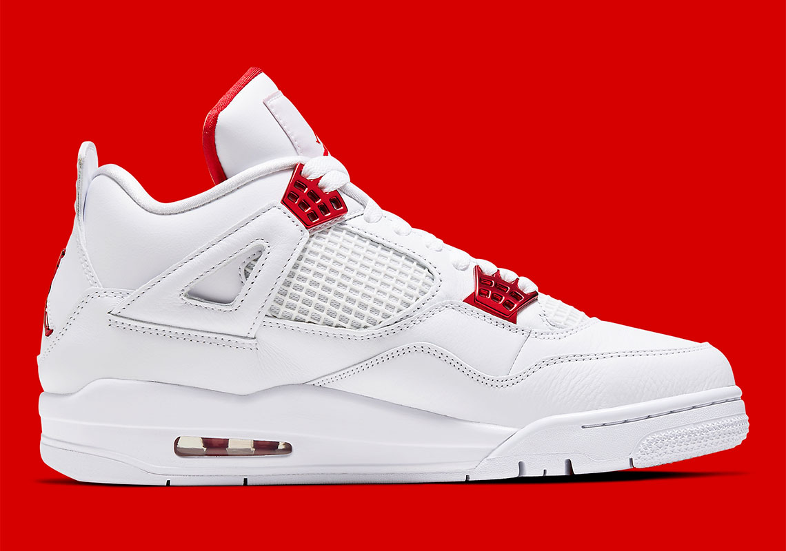 jordan retro 4 white and red